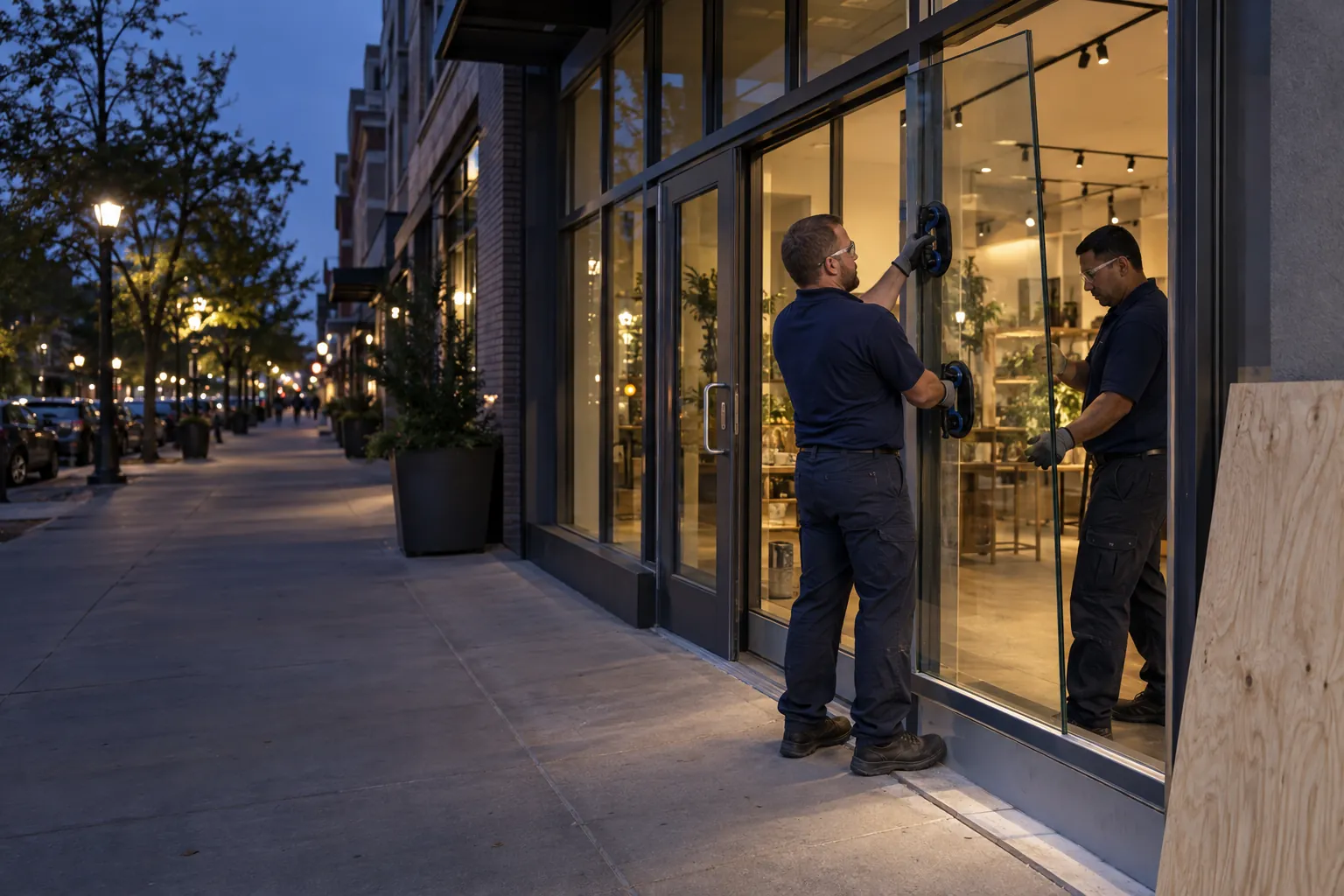 Professional glass installation in Greenspring